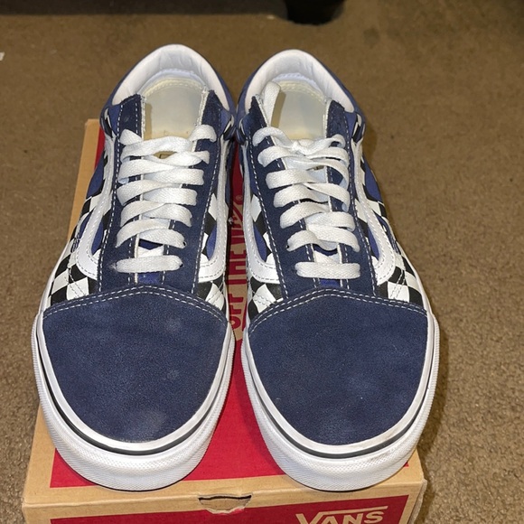 Vans Shoes - Old Sokol Vans ( checker flame navy blue)